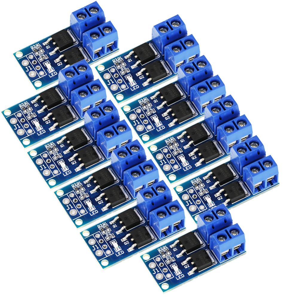 15 A 400 W DC 5 V-36 V Triggerschalter-Treibermodul MOS FET PWM Regler Elektronische Schalt-Steuerplatine 10 Stück, ideal für Motorsteuerung, LED-Beleuchtung und Hochleistungsgeräte von TopHomer