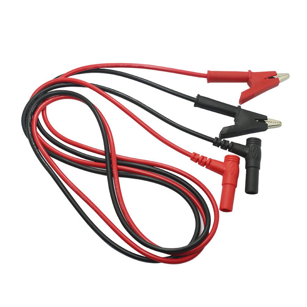 2 Stück Messleitungen für Multimeter, Krokodilklemme Test Kabel Messleitungen Messkabel mit Bananenstecker (1M, Rot & Schwarz) von TopHomer