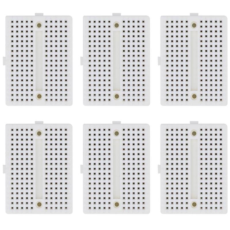 6 Stück Mini Breadboard 170 Tie Points Kleine Lötfreie Prototyp PCB Board (Weiß) von TopHomer