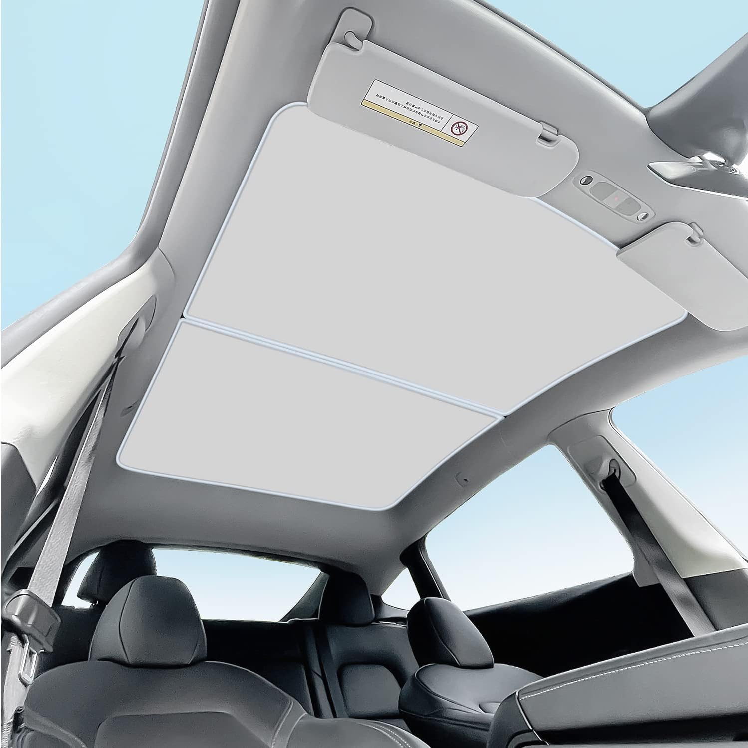 Topfit für Tesla Model Y Sonnenschutz Dachfenster Isolierung UV-Strahlen Schutz Sonnenschutz für Tesla Model Y Wärmeblockierende Lampenschirme (Beige Lackiertes Silber) von Topfit