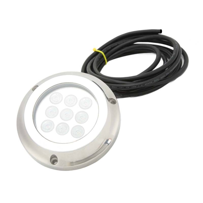 Led Unterwasserbeleuchtung, IP68 Wasserdichte Marine Boot LED Leuchten, 9 Led Marine Unterwasser LED Leuchten für Boot, Yachten, Kreuzfahrtschiffe, Segelboot, Ponton (Blaues Licht) von Topiky