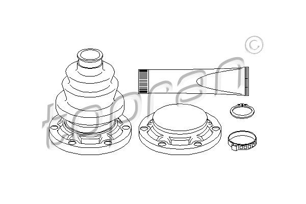 Faltenbalgsatz, Antriebswelle Hinterachse getriebeseitig radseitig Topran 500 583 von Topran