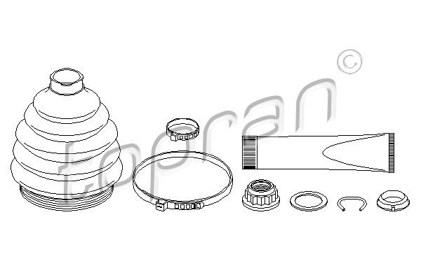 Faltenbalgsatz, Antriebswelle Vorderachse radseitig Topran 103 055 von Topran