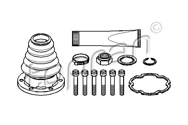 Faltenbalgsatz, Antriebswelle Vorderachse rechts getriebeseitig Topran 108 211 von Topran