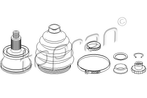 Gelenksatz, Antriebswelle Vorderachse radseitig Topran 111 722 von Topran