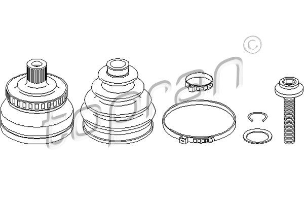 Gelenksatz, Antriebswelle Vorderachse radseitig Topran 111 725 von Topran