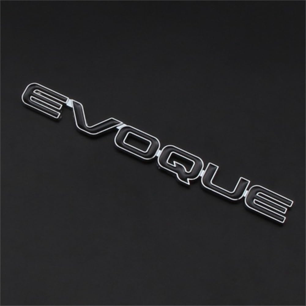 1 Stück New Styling EVOQUE Buchstaben Abzeichen Für Auto Hinten Kofferraum Heckklappe Außen 3D Metall Aufkleber Emblem Aufkleber (schwarz) von Topsono