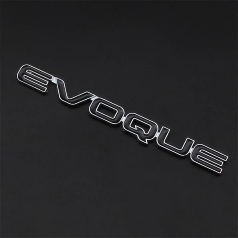 1 Stück New Styling EVOQUE Buchstaben Abzeichen Für Auto Hinten Kofferraum Heckklappe Außen 3D Metall Aufkleber Emblem Aufkleber (schwarz) von Topsono