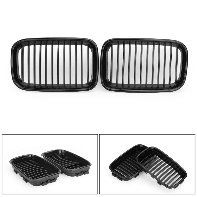 1 Paar Glossy Black Kidney Sport Hood-Grill-Grill für B-M-W E36 318i 325i 1992-1996 von Topteng