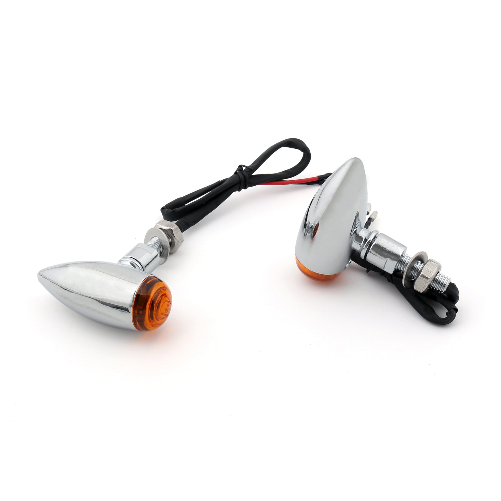 Topteng 2x Chrome Bernstein Bullet Blinker Licht für Har-le-y Softail Dyna Sport von Topteng