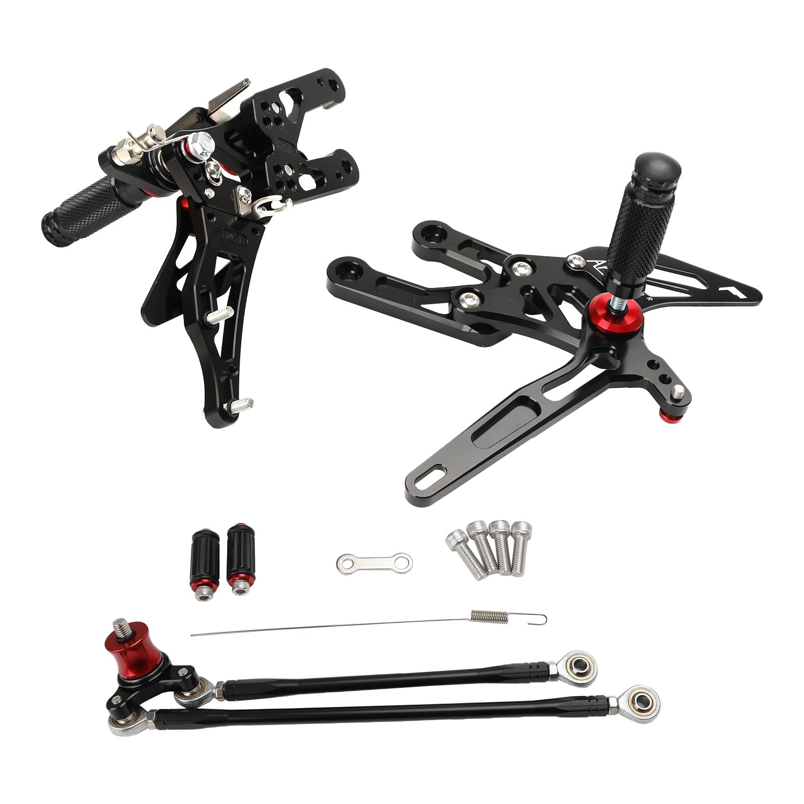 Topteng Black Rear Sets Footpegs Footrest passend für Honda CBR600RR 03-06 CBR1000RR 04-07 von Topteng