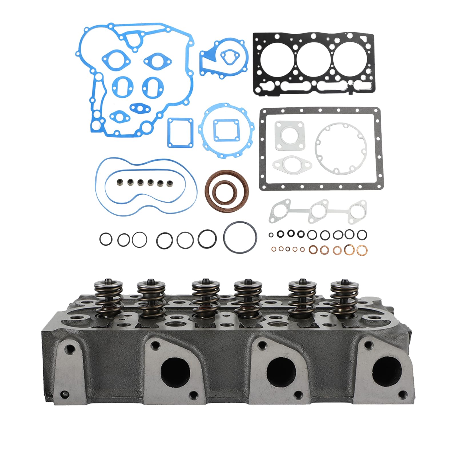 Topteng Complete Cylinder Head+Gasket passend für Kubota D1105 RTV1100 RTV1100CW9 RTV1140CPX von Topteng