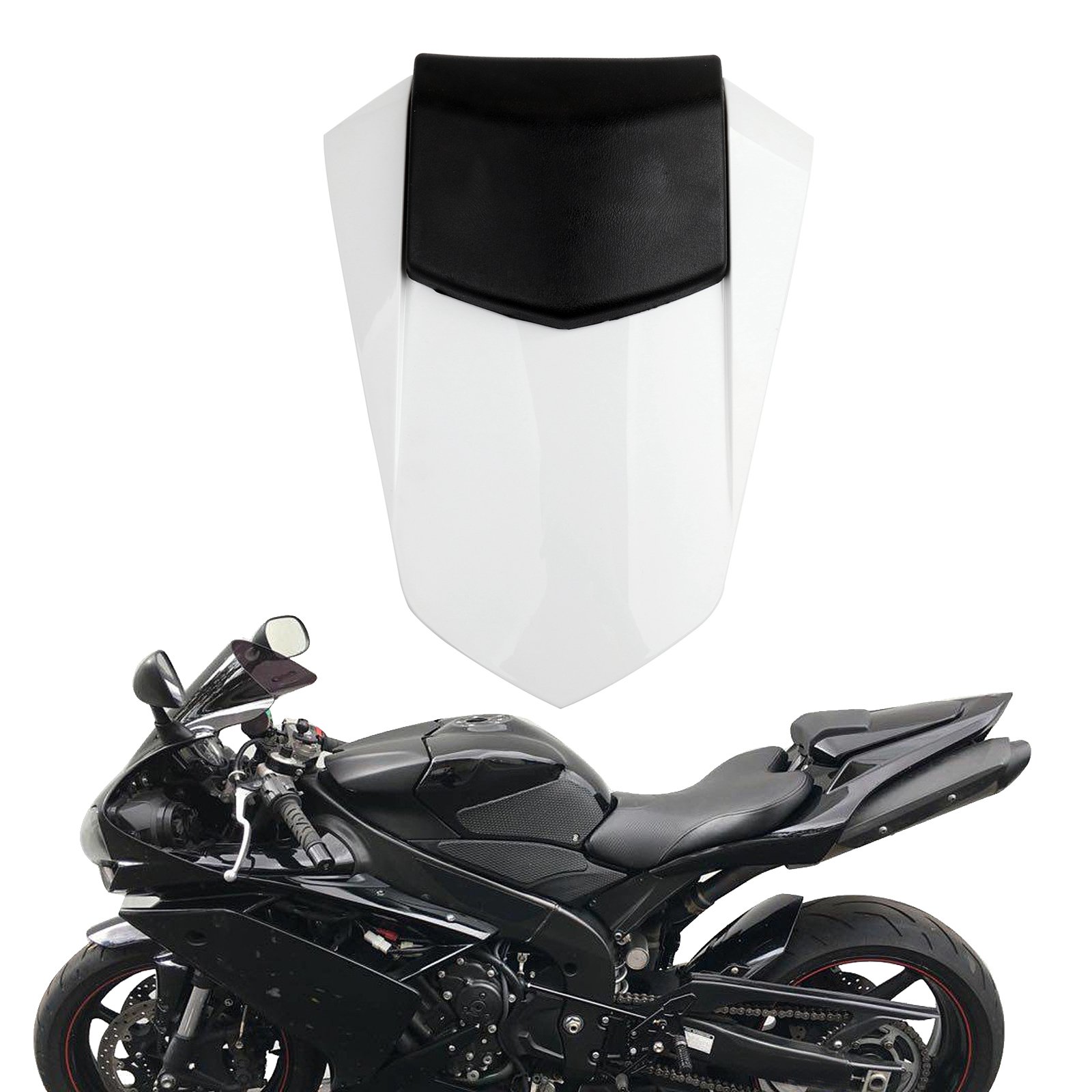 Topteng Motorrad Hinten Sozius-Sitz, Motorrad Fondpassagier Soziusabdeckung ABS Pad Motor Verkleidung Heckabdeckung für Yamaha YZF R1 2007-2008 Fairing von Topteng