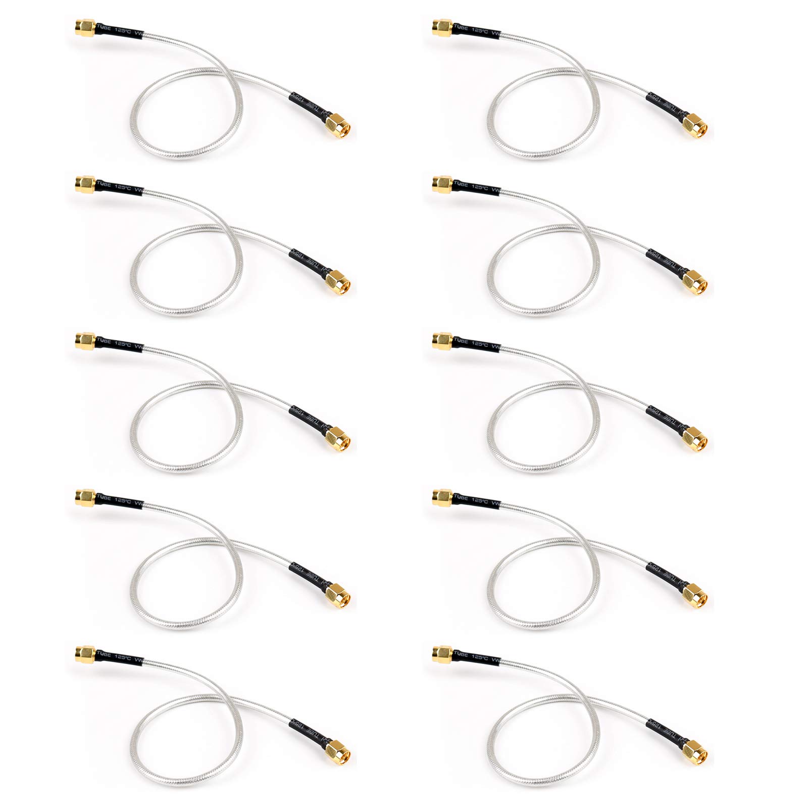 Topteng RG402 Koaxialkabel, SMA-Stecker auf SMA-Stecker, halbstarr, 30 cm, 10 Stück von Topteng