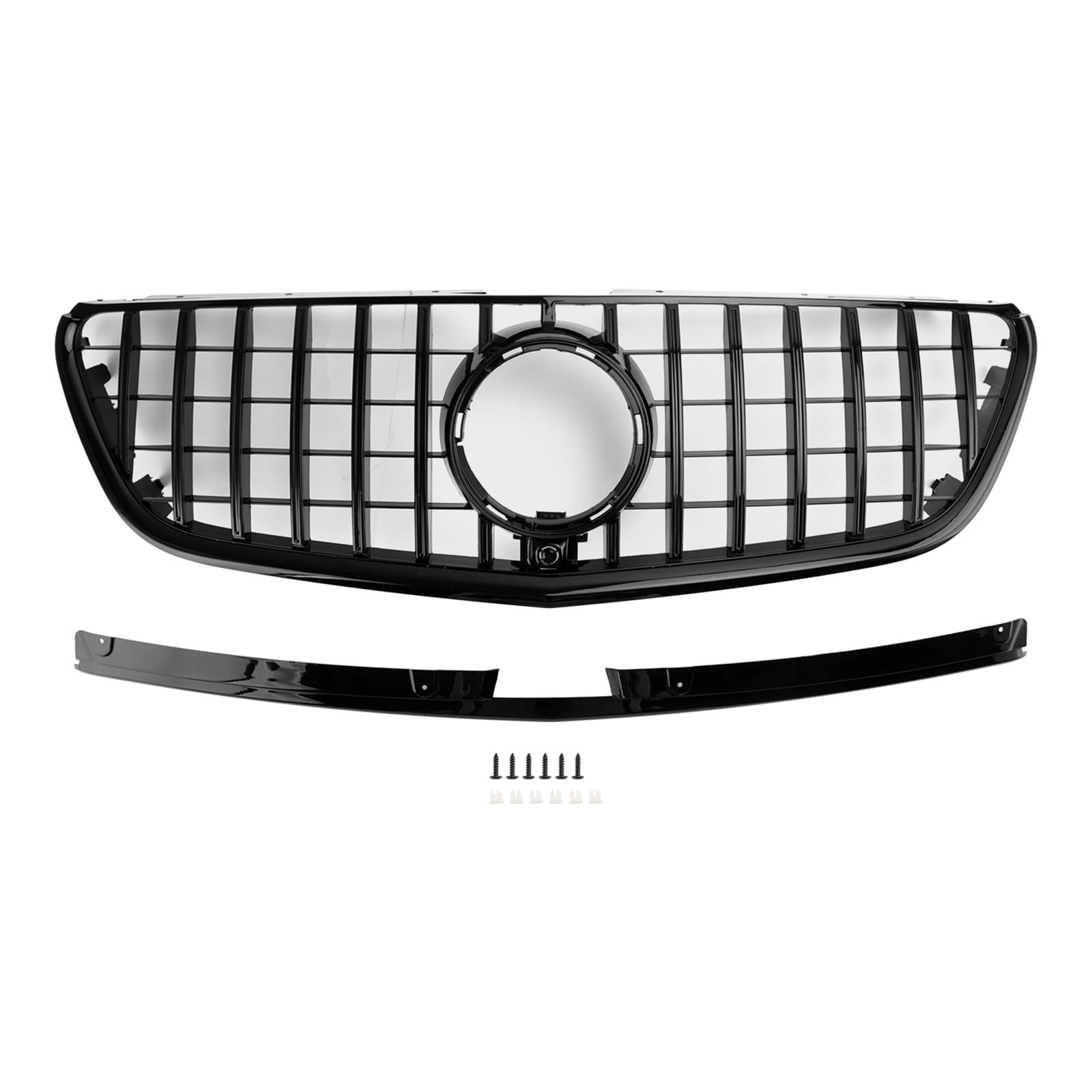 Topteng Schwarz glänzend Frontstoßstange Kühlergrill passend für Mercedes Vito W447 2015-19 GT Stlye von Topteng