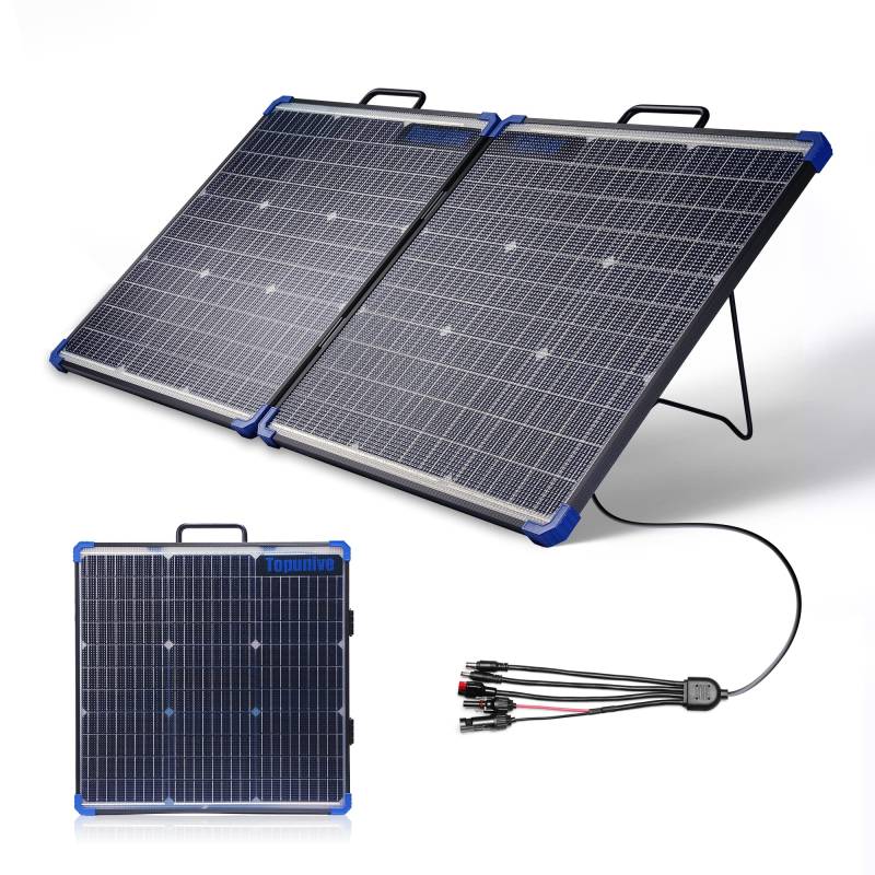 Topunive Solarpanel Faltbar 100W 18V Bifaziales Solarmodul für Tragbares Powerstation Solargenerator Camping Notfälle Outdoor Garten Balkon (watts, 100) von Topunive