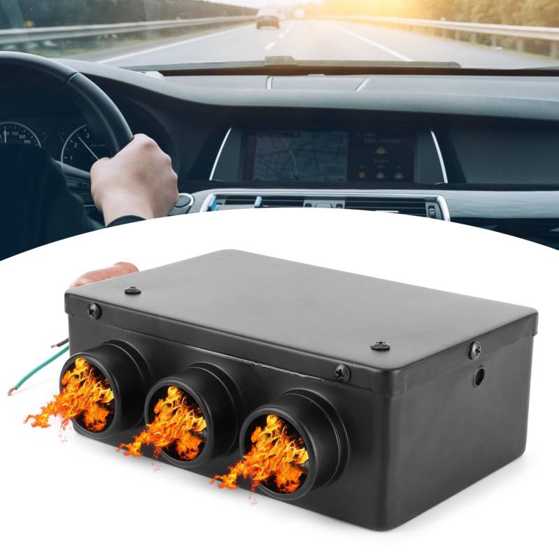 Topyond 12V 50W Autoheizung, tragbare Winter-Schnellheizung, geräuscharmer Frostentferner für Windschutzscheiben-Entfroster, automatisch erwärmender Auto-Entfroster zum Fahren von Topyond