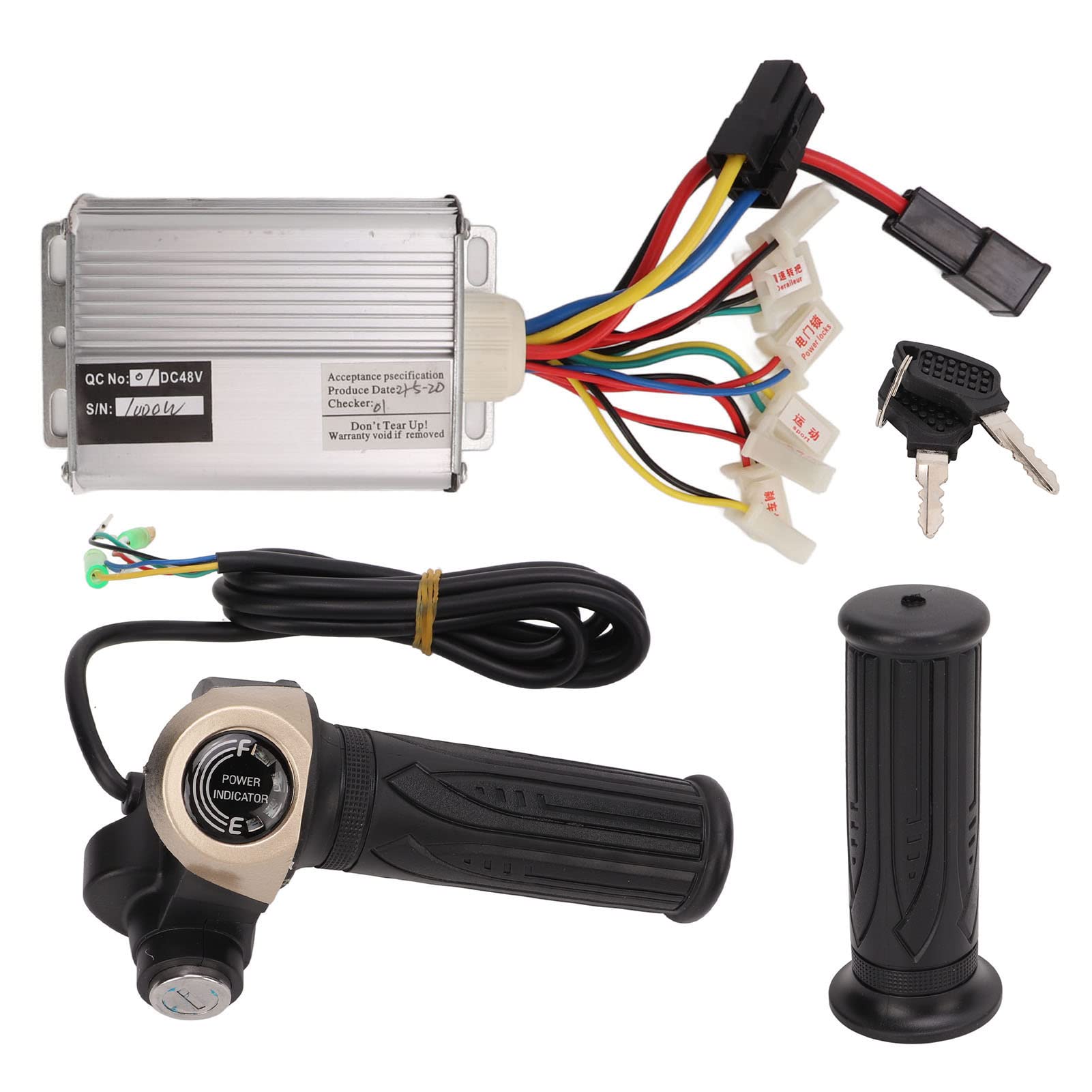 Topyond Fahrradmotor-Kit, DC48V 1000W Bürstenmotor-Geschwindigkeitsregler, Gasgriff-Kit für elektrische Motorräder, Roller, Fahrräder, Dreiräder von Topyond