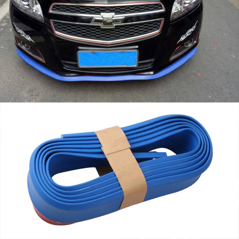 Auto Frontstoßstangenschutz selbstklebend Auto Splitter Körper Spoilerrock Gummi Stoßstangen Lippenverkleidung Spoiler 2,5 Meter(Reines Blau) von Torcarvh