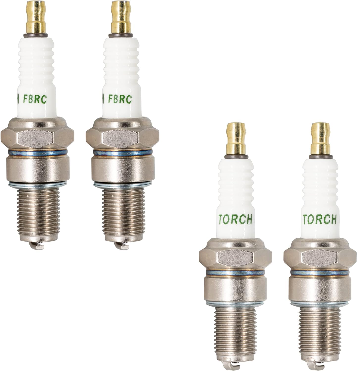 TORCH 4pcs F8RC Zündkerzen Ersetzen für NGK 5422/BR8ES, für DENSO W24SER-U, für CHAMPION RN3C, OE108 ; für BOSCH W250TR2/WR4CC Zündkerze; für ACDELCO R42XL, S42XLR, für MOTORCRAFT AGR1X, OEM von Torch