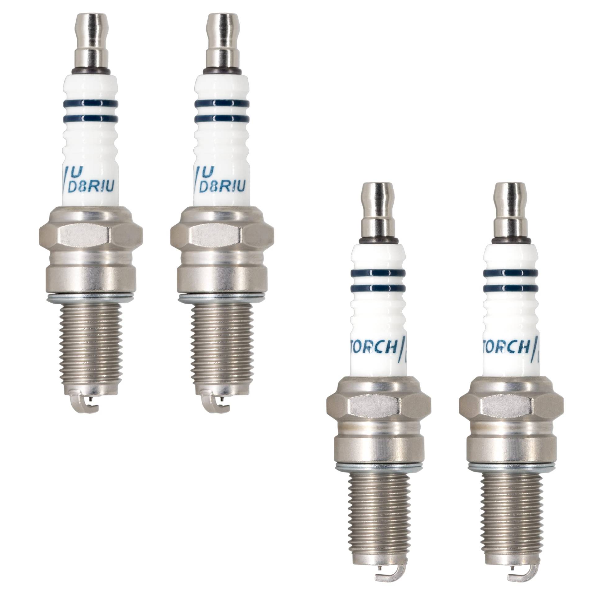 TORCH 4stk D8RIU Schraubenklemme Iridium Zündkerzen Ersetzen für N GK 6681/DR8EIX 3597/DR8EGP Zündkerzen, für Den so IX24 Zündkerzen, für Cham pion OE112/T10, R6G Zündkerzen, für TO YOTA 90098-74037 von Torch