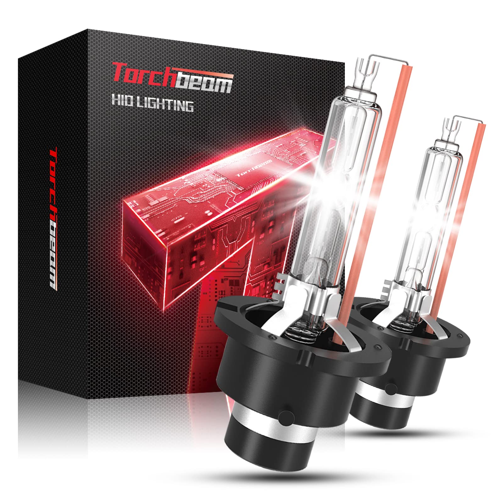 Torchbeam D2S Xenon Brenner, Xenon D2S HID 35W 6000K Weiß,150% Leuchtweite, Ersatz Xenon lampen, IP67, 5 Jahre Lebensdauer, 2 Stück von Torchbeam