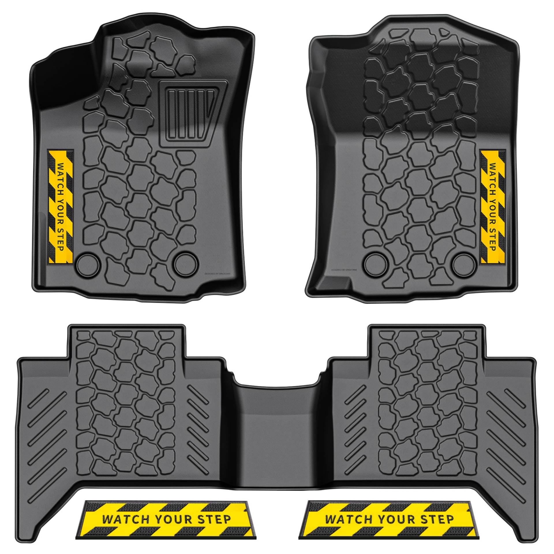 Rutschfeste Allwetter-Fußmatten für Toyota Tacoma 2018–2023 (nur automatisch), Gummi-LKW-Bodeneinlagen mit Wetterstreifen, Autoteppich für Winter, Ski, Jagd, Camping, 5 Stück von Torcia