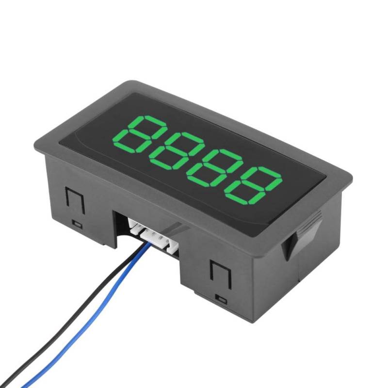 DC 24V 4 Digit LED Digitalzähler, 0-9999 Up/Down Plus/Minus Panel Zähler Meter, mit Kabel, für Automatisierungs- und Prüfgeräte (Grün) von Tosuny