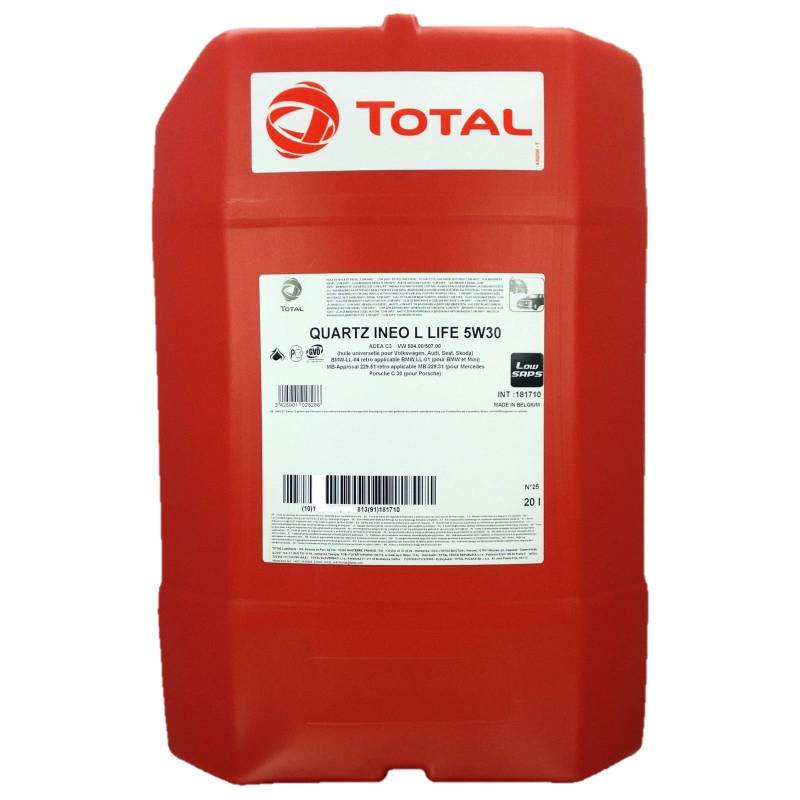 Total Quartz Ineo Longlife III 5W-30 mit Gratis Ölwechselanhänger, 20 Liter von Total