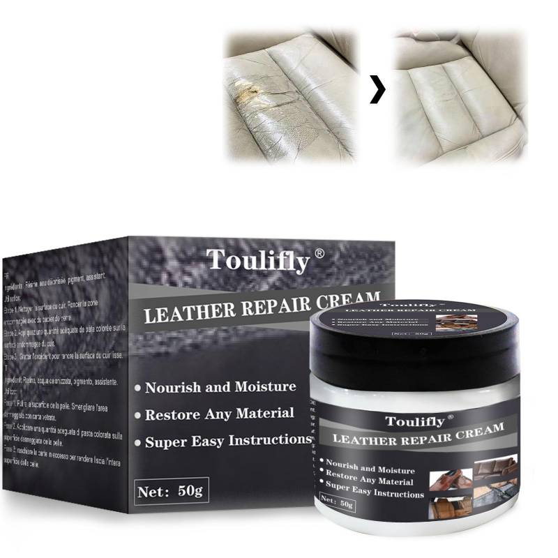 Toulifly Leder Reparatur Set, Leder Restaurator, Lederbalsam, Leather Repair Cream, Für Leder & Kunstleder Reparatur Und Pflege | Reparaturset Für Autositze, Sofa, Möbel, Schuhe Und Mehr (Weiß) von Toulifly