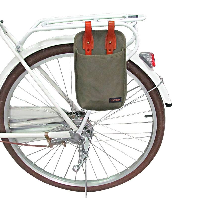 Tourbn Tourbon Fahrradtasche aus Segeltuch, Leder, U-Schloss, Fahrradtasche für Rahmenpumpenhalterung von Tourbn