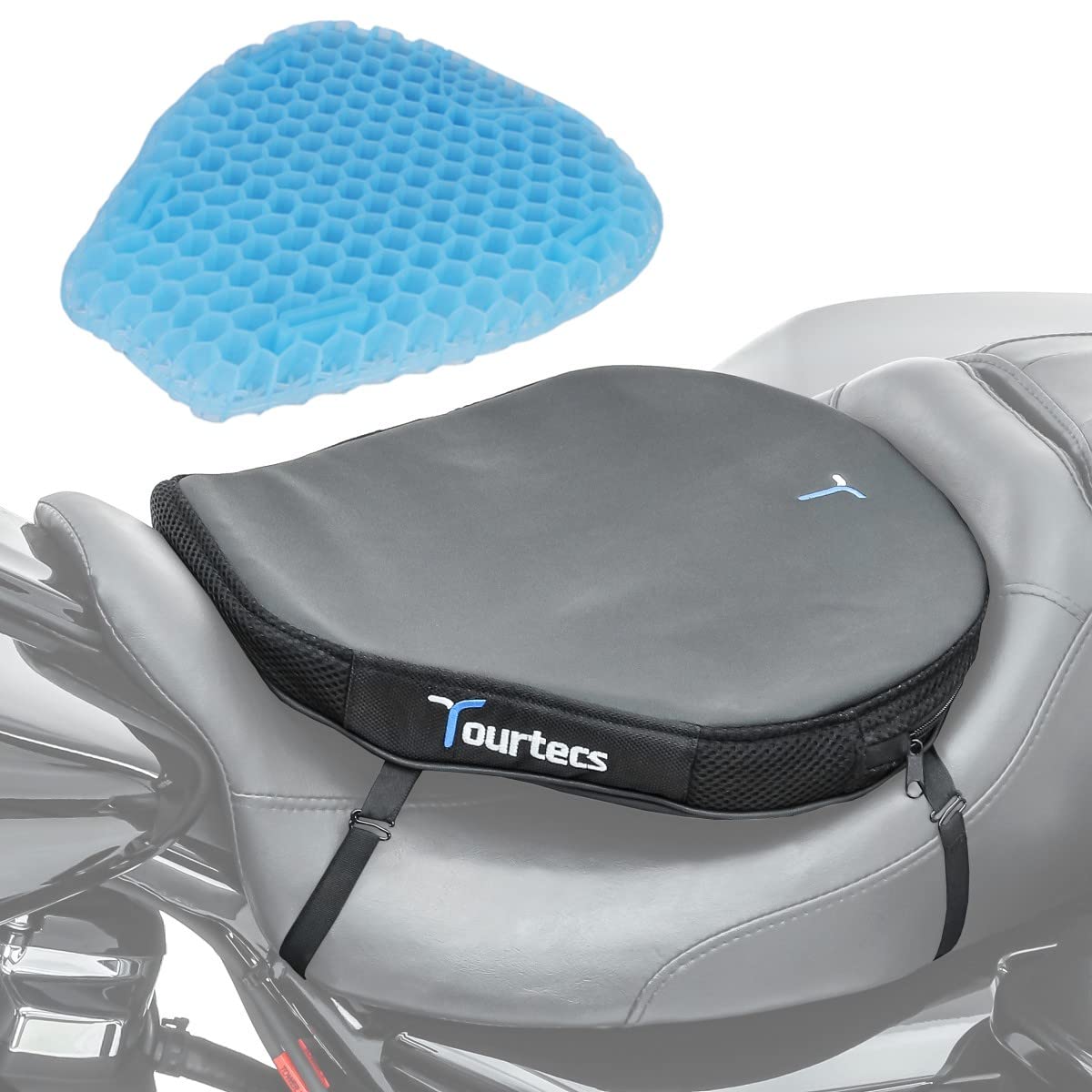 Sitzbank Kissen TPE Gel L für Suzuki Intruder VS 1400/800 schwarz von Tourtecs