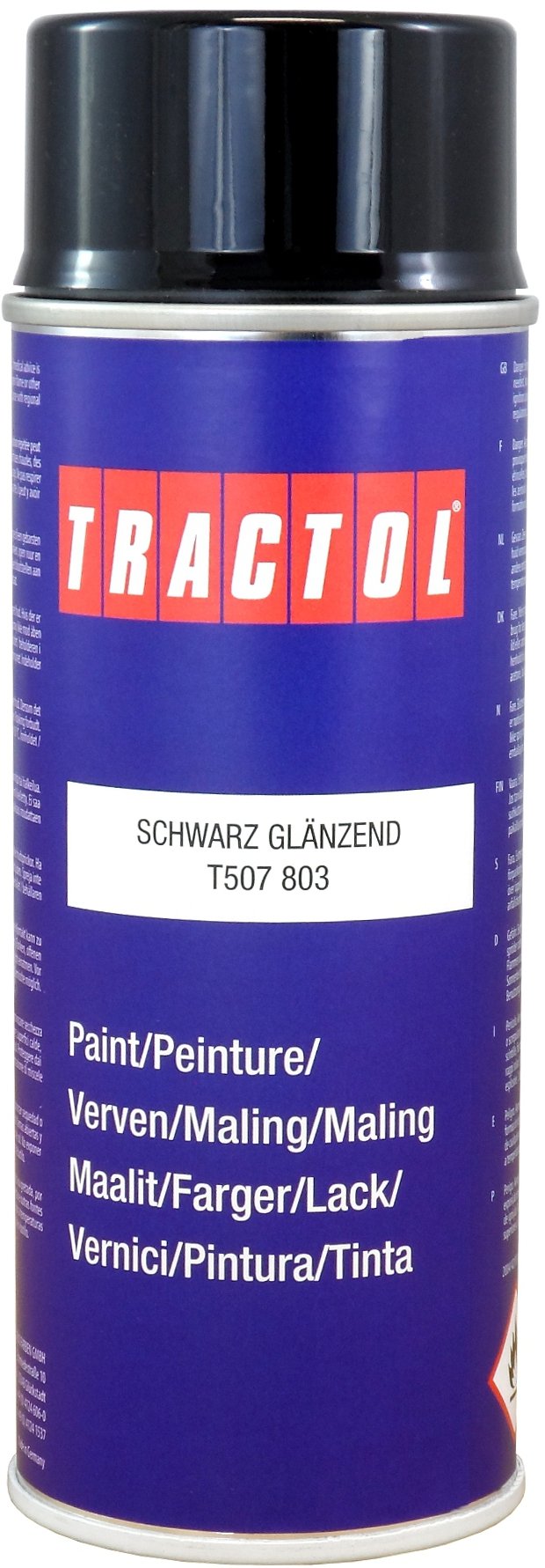 Tractol schwarz glänzend, Spray Lack, Schlepperlack Traktoren 400 ml von Tractol