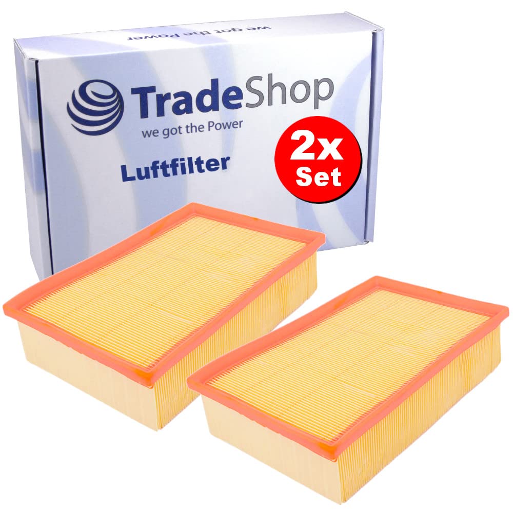 2x Trade-Shop Luftfilter Ersatzfilter für KOLBENSCHMIDT 50014529 4529AP, MAHLE ORIGINAL LX3502 LX3503, MANN-FILTER C30004 C30005, PURFLUX A1565 von Trade-Shop