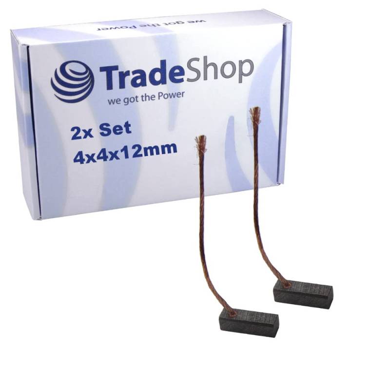 2x Trade-Shop Motorkohle/Kohle-Bürste 4mm x 4mm x 12mm für viele KFZ PKW LKW Motoren Klimaanlage Gebläse Lüfter Scheibenwischer Fensterheber Wasserpumpe von Trade-Shop