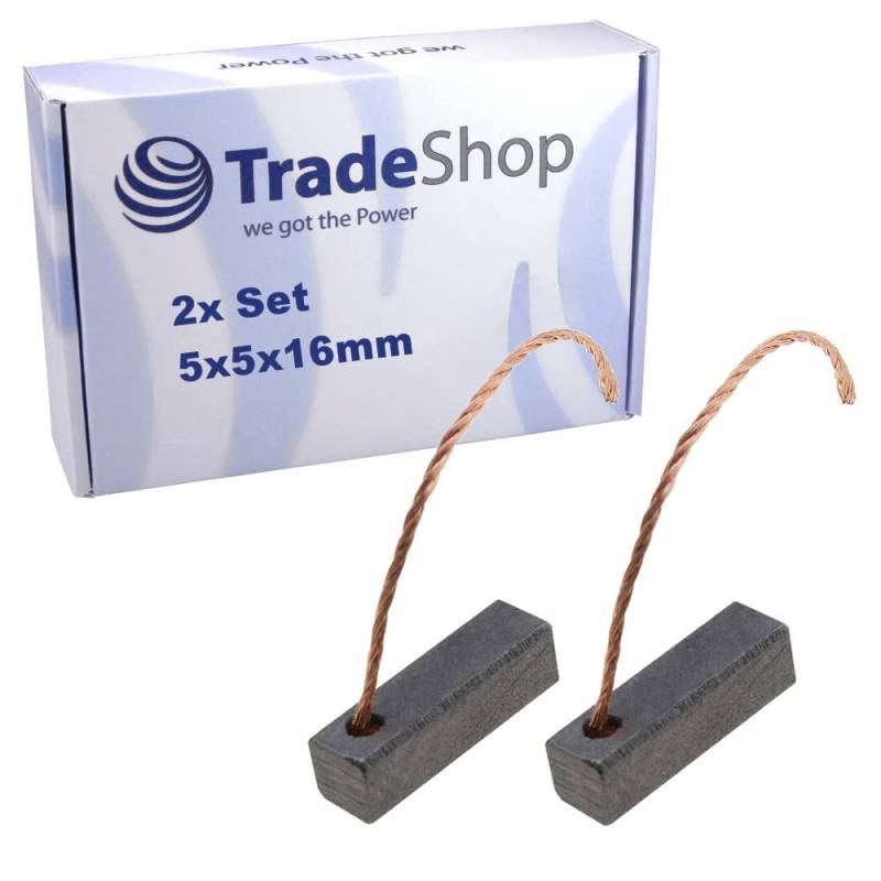 2x Trade-Shop Motorkohle Kohle-Bürste 5mm x 5mm x 16mm kompatibel mit Mercedes-Benz SBC Bremse 1. Generation 2002-2004, Baureihe 211, Baureihe 219 von Trade-Shop