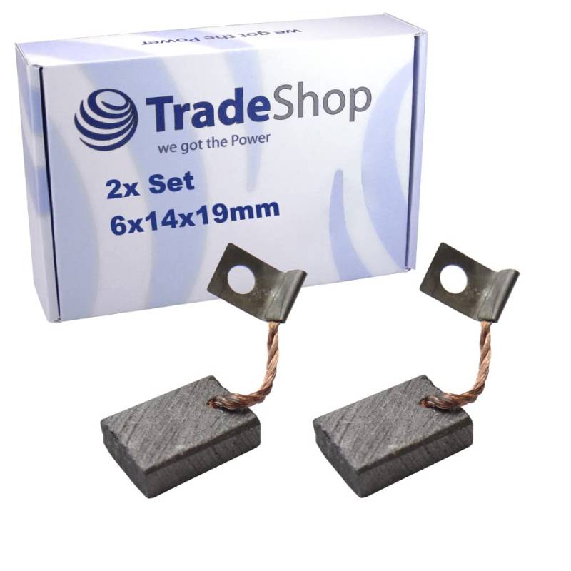 2x Trade-Shop Motorkohlen/Kohlebürsten 6 x 14 x 19mm für Bosch 0101206043 0101206054 0101206057 0101206059 0101206061 0101206062 0101206063 0101206064 von Trade-Shop