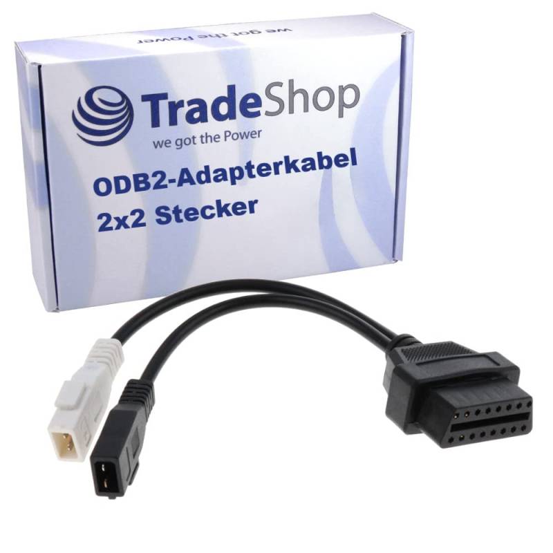 Trade-Shop OBD2 II 16pin Diagnose Adapterkabel 2 x 2 kompatibel mit Audi 80 B3 B4 Cabrio Coupe 100 C4 A6 C4, Seat Toledo, VW Polo Golf II III von Trade-Shop