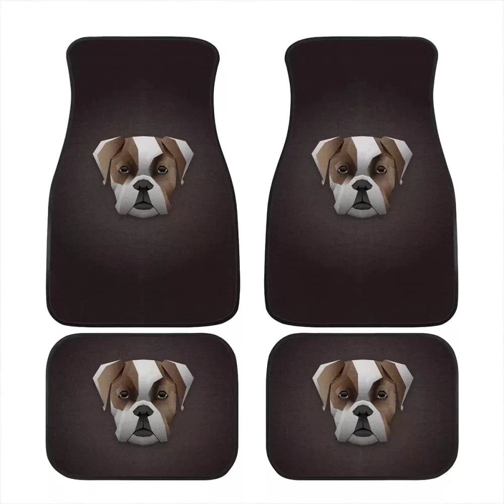 Autofußmatten mit Hundemuster, komplettes Set, Innendekoration für Damen/Herren, universeller Typ, geeignet für Vorder- und Rücksitz-Teppiche von Universalautos, Dunkelbraun von TradesForU