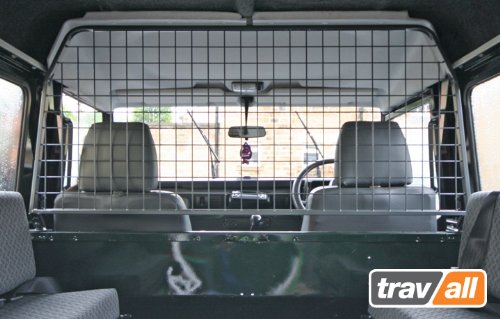 Travall Hundegitter kompatibel mit Lr Defender 90 110 Bulkhead Model (1983-2016) Fahrzeugspezifischer Gepäckschutz Trenngitter Ladungsteiler Hochbelastbare Stahl Auto Haustierbarriere von Travall