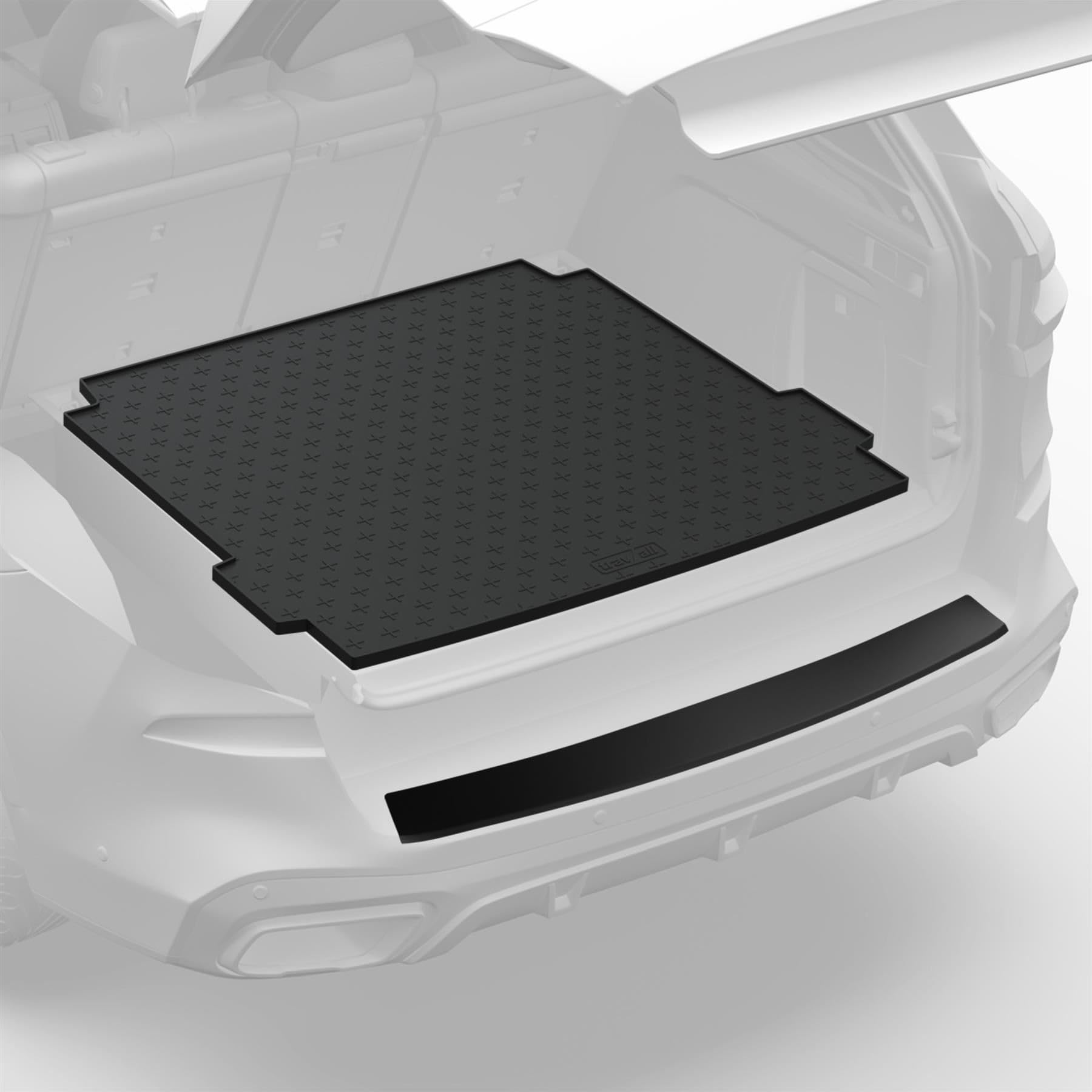 Travall Kofferraumwannen & Stoßstangenschutz Set kompatibel mit Ford Edge SUV (2015-2019) – Fahrzeugspezifisch langlebig wasserdicht Schutz für Innen- und Außenseite des Kofferraums Aufzählungspunkte von Travall