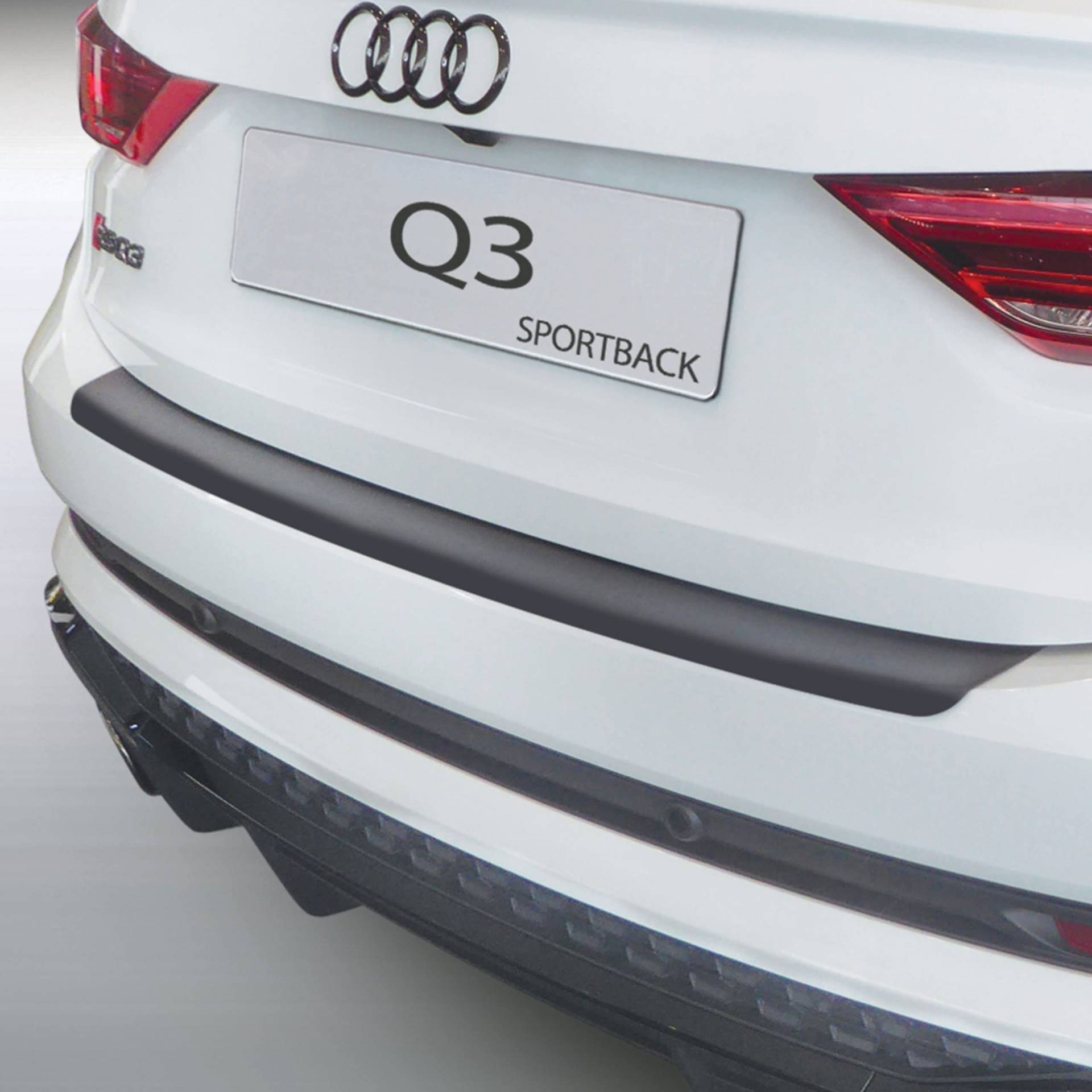 Travall Stoßstangenschutz kompatibel mit Audi Q3 (2019-) [Sportback] - Ladekantenschutz Fahrzeugspezifischer schwarzer Stoßstangenschutz aus Kunststoff von Travall