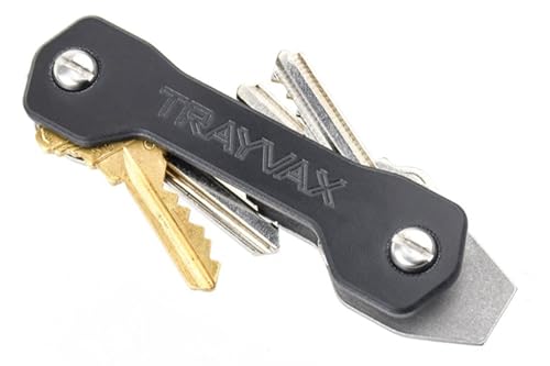 Trayvax KeyDex Schlüssel-Organizer, 11,2 cm Länge, für den täglichen Gebrauch, Schlüsselhalter, für jeden Anlass, Schwarz, 4.4" L von Trayvax