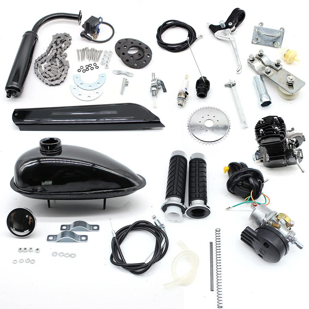 80CC Fahrradmotor Kits, 2-Takt-Benzin-Motor-Kits, Fahrrad Benzinmotor Kit, Höchstgeschwindigkeit 38km/h für Motorisierte Fahrräder von Treeisland