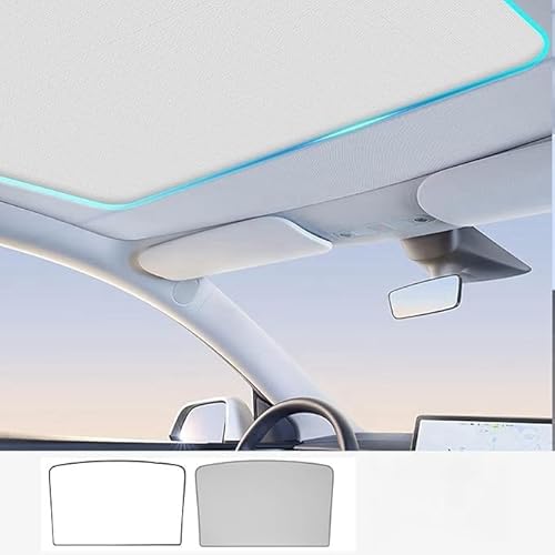 Treesiche Glass Roof Sunshade for Tesla Model 3 2021-2023 Upgraded Double-Layer Sun Shade Roof Ice Crystal Beige (Produced from US/DE) von Treesiche