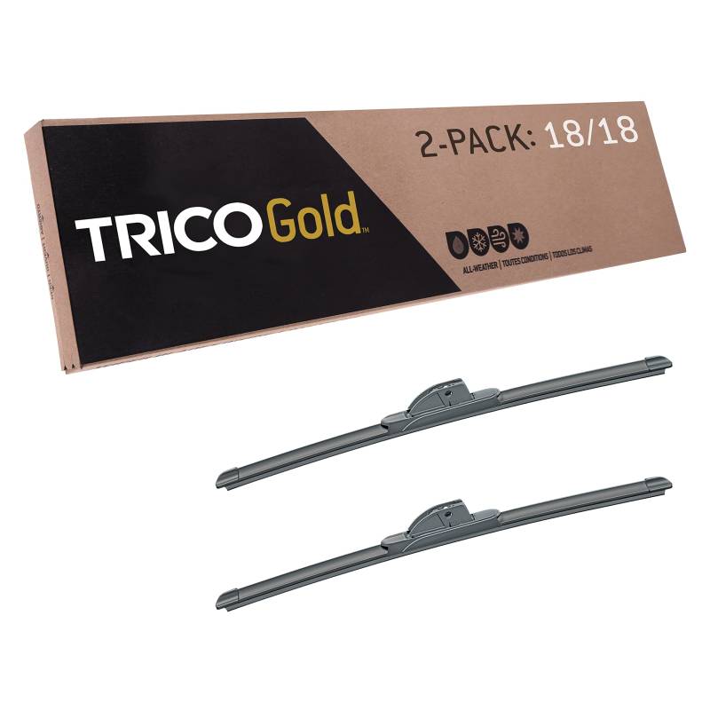 TRICO Gold 45,7 cm + 45,7 cm Premium Automotive Ersatz Scheibenwischerblätter (2er-Set) Beifahrer- und Fahrerseite Allwetterstrahl-Wischerblätter für ausgewählte Fahrzeugmodelle von Trico