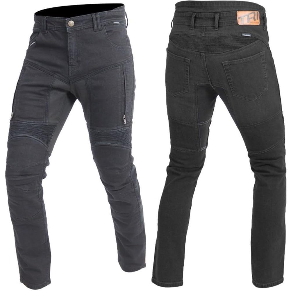 Trilobite Motorradjeans PARADO für Herren schwarz Skinny Fit Aramid Hose CE AA mit SasTec Protektoren, 32/32 von Trilobite