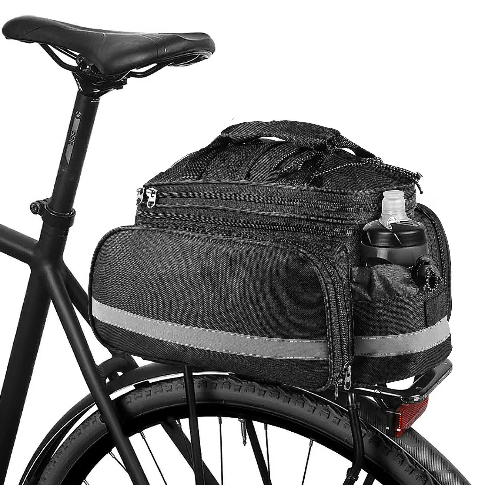 Trintion Fahrrad Gepäckträgertasche Wasserdicht Reflektierend Multifunktionaler Fahrradtaschen für Gepäckträger Mehrere Fächer Umhängetasche Tragetasche für Pendlerreisen im Freien von Trintion