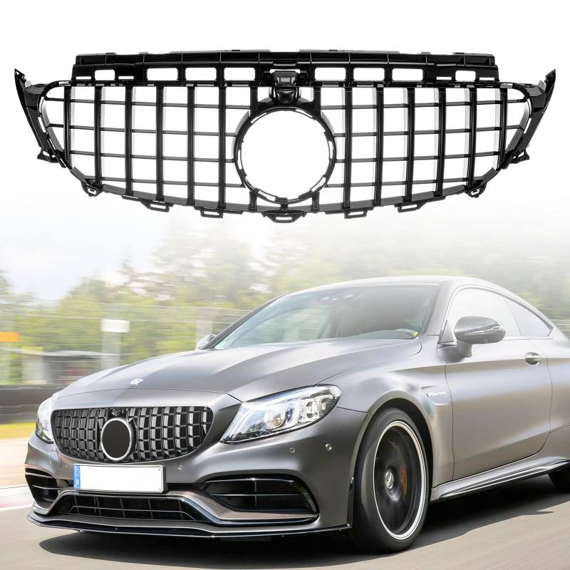 Trintion Sport Kühlergrill Panamericana Frontgrill Kühlergrill Schwarz Grill Sport Kühlergrill passt für W213 Facelift von Trintion