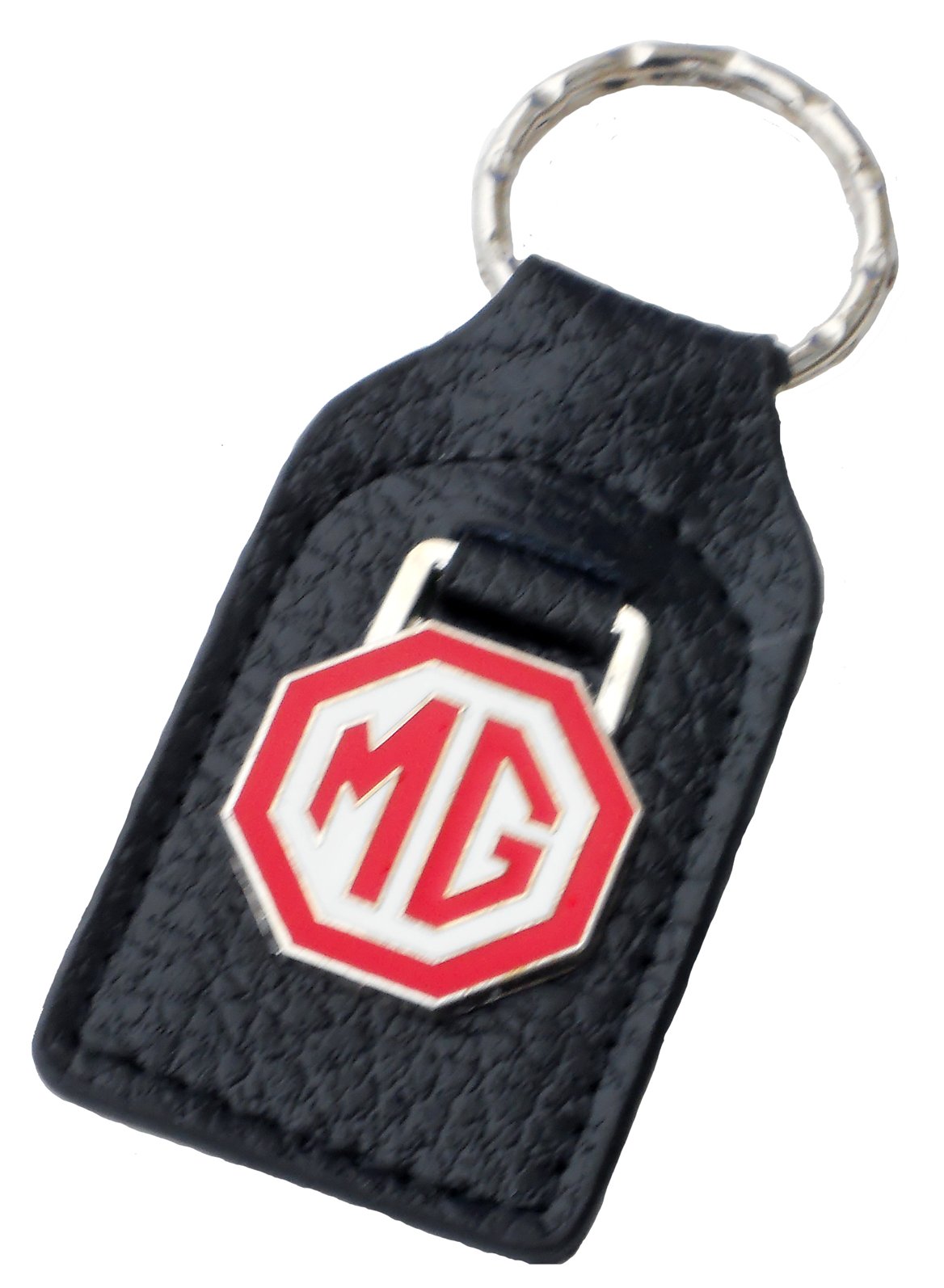 MG (MGB) rot weiß Leder und Emaille Schlüssel Ring Schlüsselanhänger von Triple-C